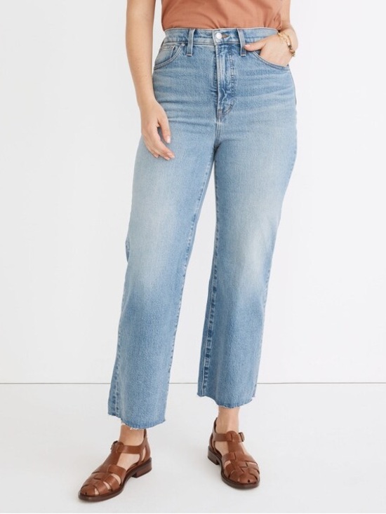 Madewell Denim - Madewell The Perfect Vintage Wide-leg Raw Hem Slouchy Crop Jean  |  Size: 28